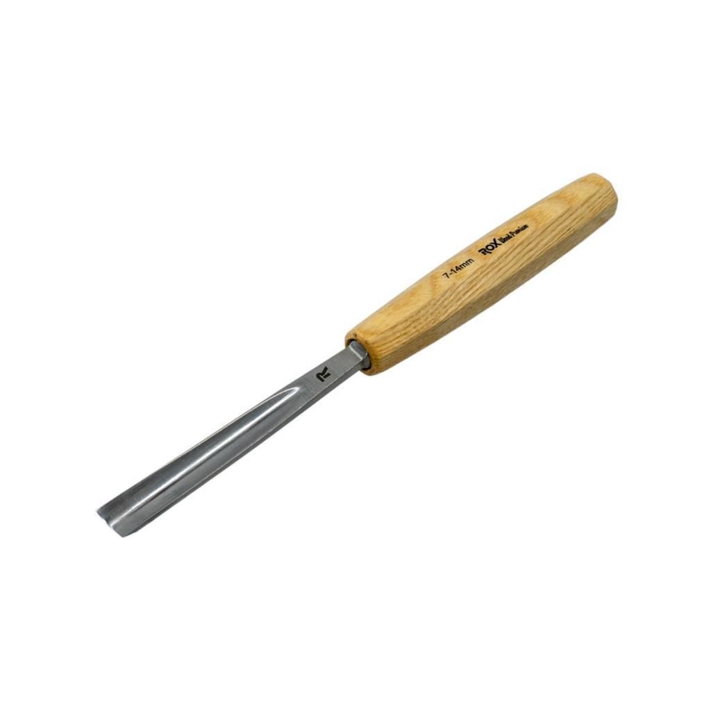 Rox Wood 0136 Premium Oluklu Iskarpela 14 mm | Karbon Çelik Geniş Kanal Ahşap Oyma Keskisi