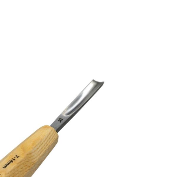 Rox Wood 0136 Premium Oluklu Iskarpela 14 mm | Karbon Çelik Geniş Kanal Ahşap Oyma Keskisi