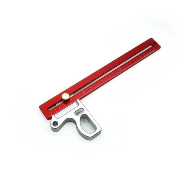 Ayarlı Alüminyum Gönye 300 mm | Hassas Açı Ölçüm ve İşaretleme Cetveli | Rox Wood 0012