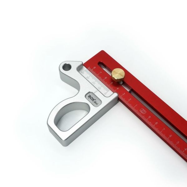 Ayarlı Alüminyum Gönye 300 mm | Hassas Açı Ölçüm ve İşaretleme Cetveli | Rox Wood 0012
