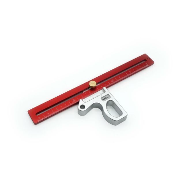 Ayarlı Alüminyum Gönye 300 mm | Hassas Açı Ölçüm ve İşaretleme Cetveli | Rox Wood 0012