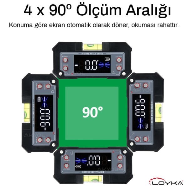 Loyka 5346 Mini Dijital Eğim Ölçer ve Su Terazili