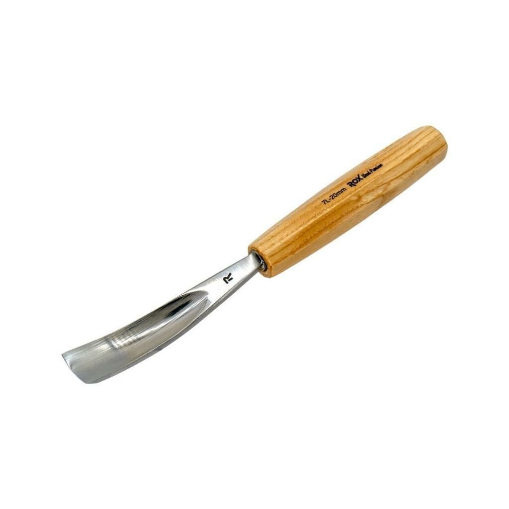 Rox Wood 0135 Premium Bükülmüş Derin Oluklu Iskarpela 20 mm | Karbon Çelik Ahşap Oyma Keskisi