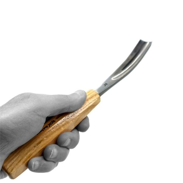 Rox Wood 0135 Premium Bükülmüş Derin Oluklu Iskarpela 20 mm | Karbon Çelik Ahşap Oyma Keskisi