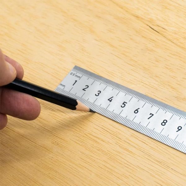 Çift Taraflı Paslanmaz Çelik Cetvel 300 mm | Milimetrik Ölçü ve Markalama Cetveli | Rox 0199