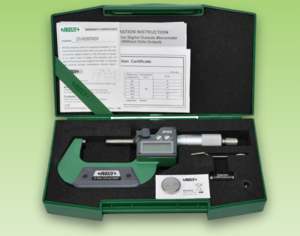 Insize 3108-50A Dijital Dış Çap Mikrometresi 25-50 mm | 0.001 mm Hassas Ölçüm