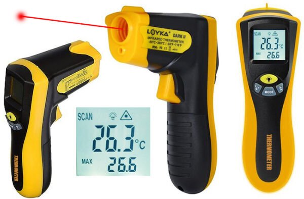 Loyka DARK II Kızılötesi Lazerli Sıcaklık Ölçer 380°C | Temassız Dijital Isı Ölçüm