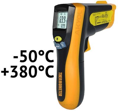 Loyka DARK II Kızılötesi Lazerli Sıcaklık Ölçer 380°C | Temassız Dijital Isı Ölçüm