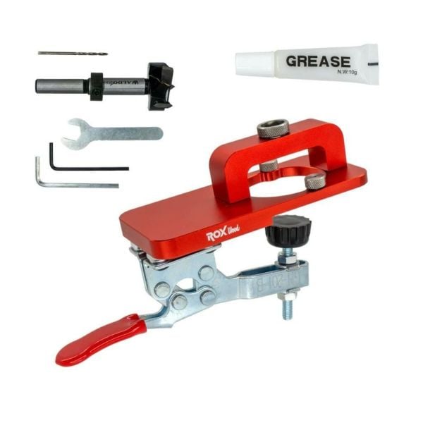 Rox Wood 0156 Alüminyum Tas Menteşe Kılavuz Seti | 35 mm Menteşe Uyumlu | Freze Uçlu