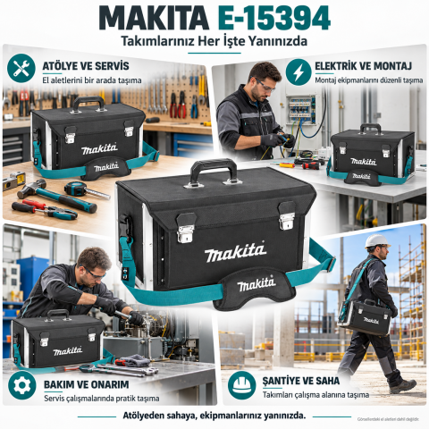 Makita E-15394 Güçlendirilmiş Endüstriyel Takım ve Alet Taşıma Çantası 505x295x265 mm