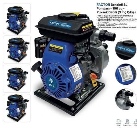 Factor FCGMG15 Benzinli Su Pompası 1.5 Inc 3 HP Su Motoru