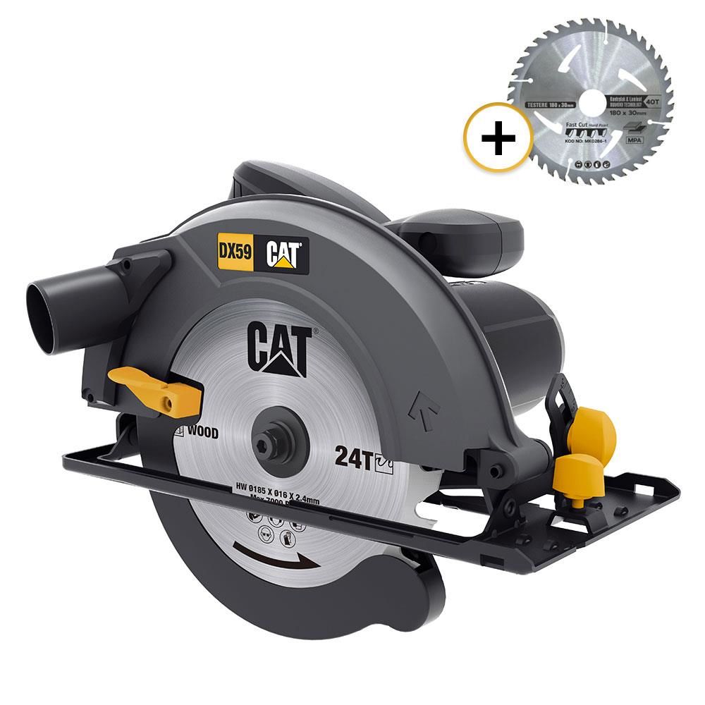 CAT DX59P Profesyonel Daire Testere 1400W- 185mm + 1 Adet 185mm 40 Diş Yedek Testere
