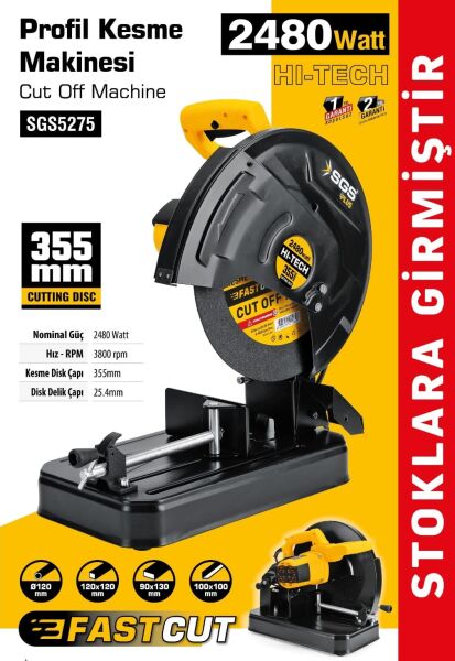 SGS SGS5275 Profil Kesme Makinası | 355 mm Disk, 2480 W Güç