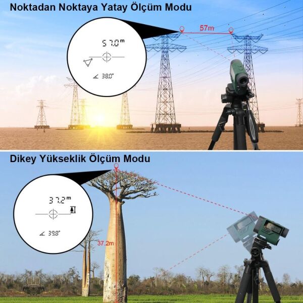 KOBB KBL1000 Optik Dürbünlü Golf Lazer Metre 1 km + Hız Tespit Cihazı