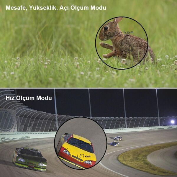 KOBB KBL1000 Optik Dürbünlü Golf Lazer Metre 1 km + Hız Tespit Cihazı