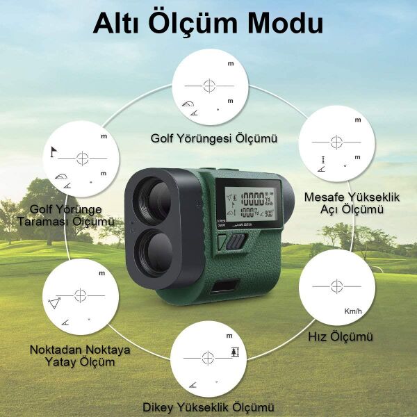 KOBB KBL1000 Optik Dürbünlü Golf Lazer Metre 1 km + Hız Tespit Cihazı