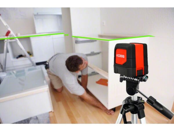 KOBB KBL91GTP Yatay ve Dikey Otomatik Hizalamalı Yeşil Çapraz Çizgi Lazer Distomat 30 mt + Tripod