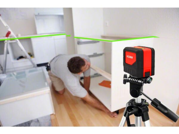 KOBB KBL92GTP Yatay ve Dikey Otomatik Hizalamalı Yeşil Çapraz Çizgi Lazer, 2 Noktalı Şakül Lazer Distomat  + Mini Tripod + Tripod