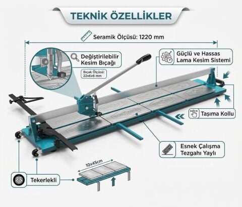Eurostar HF16135 Profesyonel Seramik ve Granit Kesme Makinası 1350 mm
