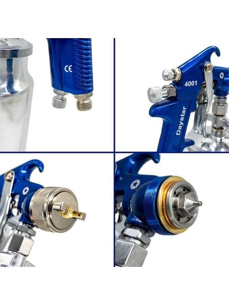 DAYSTAR 4001 Profesyonel Boya Tabancası 1.7 mm – Havalı Sprey Tabanca, Yüksek Performans