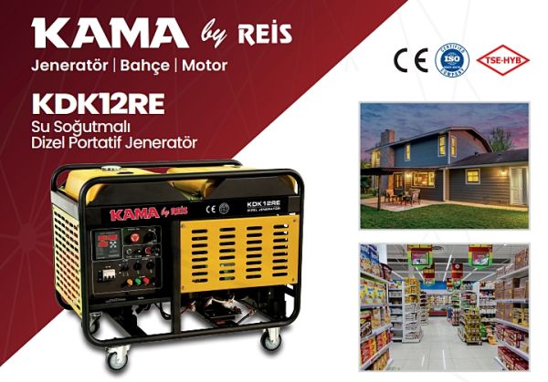 Kama By Reis KDK12RE Su Soğutmalı Dizel Jeneratör 12 kVA Monofaze
