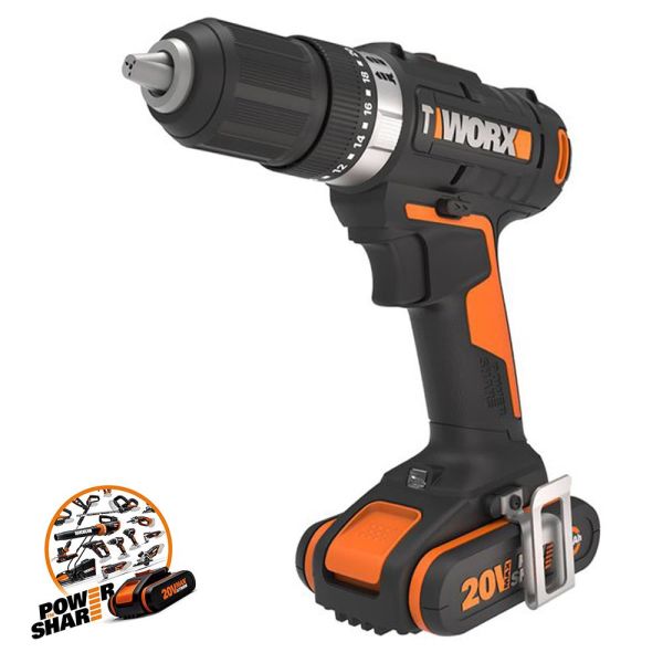 WORX WX370.1 Çift Akülü Şarjlı Darbeli Matkap 20Volt/2.0Ah.