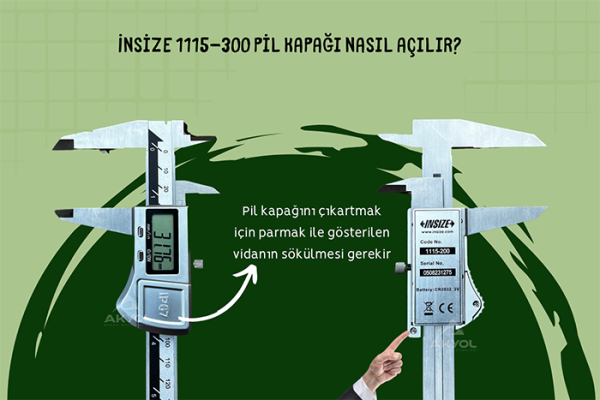 İnsize 1115-300 Su Geçirmez Dijital Kumpas IP67 | 0-300mm