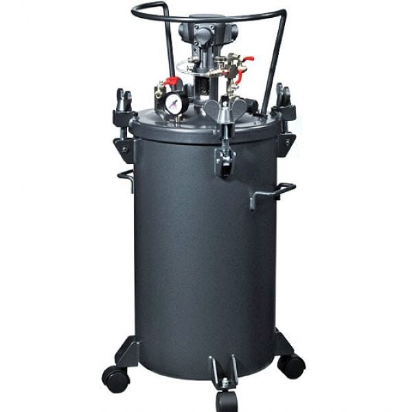 Dermix 80 Lt Otomatik Karıştırıcılı Basınçlı Tank – Galvaniz Gövde, Paslanmaz Kova Profesyonel Sistem