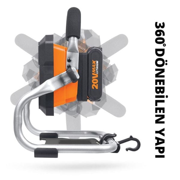 WORX 1500 Lm Profesyonel Led Projektör WX026.9 20Volt (Akü Dahil Değildir)