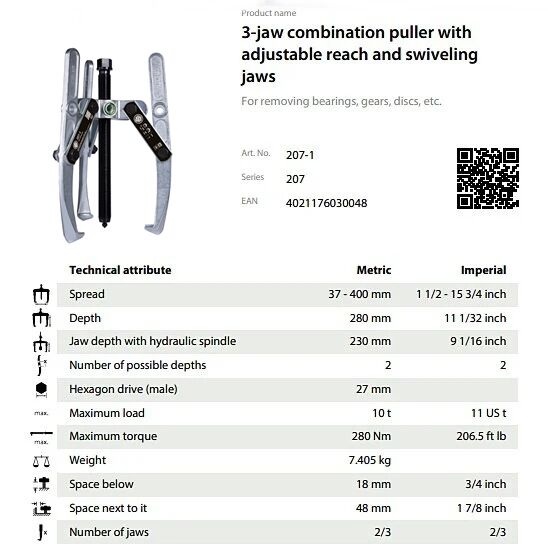 Kukko 207-1 Üç Ayaklı Kombine Çektirme 400X280 mm