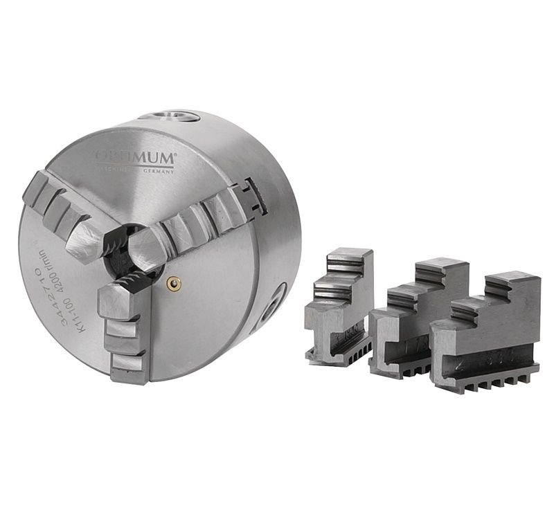 Optimum Ø200 mm Merkezi Sıkmalı Üç Ayaklı Torna Aynası ASA D1-4''