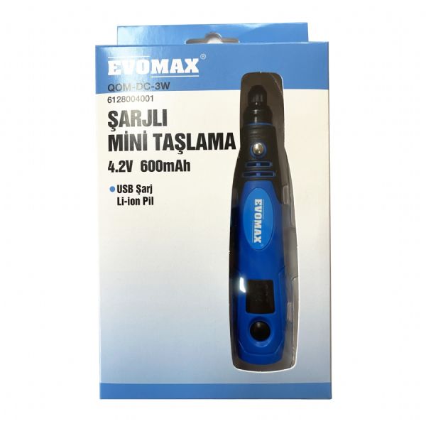 Evomax Li-ion Akülü Şarjlı Gravür ve Taşlama Seti 4,2 V