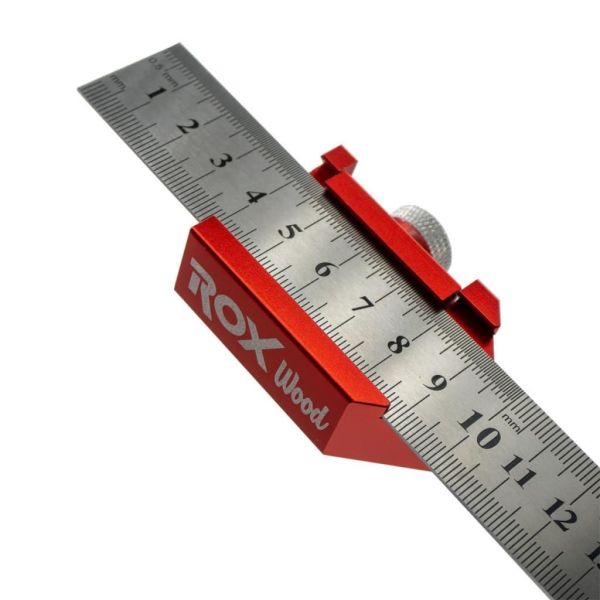 Rox Wood 0162 Alüminyum Cetvel Tutucu Gönye | 45°–90° Hassas İşaretleme Aparatı