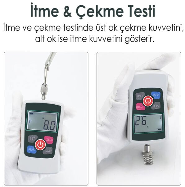 Loyka AMF-500 Dijital İtme Çekme Kuvveti Ölçer | 500 Newton | 0,1N | Tek Bağlantılı