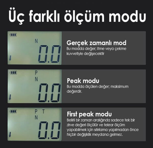 Loyka AMF-500 Dijital İtme Çekme Kuvveti Ölçer | 500 Newton | 0,1N | Tek Bağlantılı