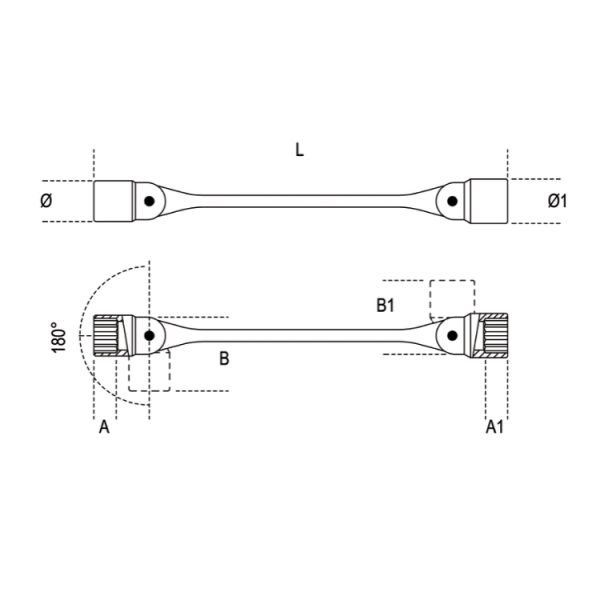 Beta 80 Mafsallı Lokma Anahtar 24x27mm