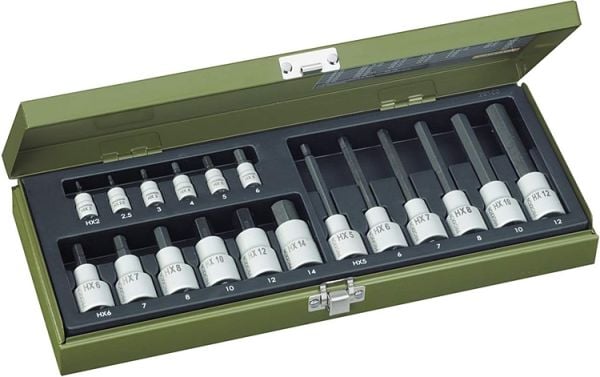 Proxxon 23100 18 Parçalı Allen Lokma Takımı 1/4'' ve 1/2''