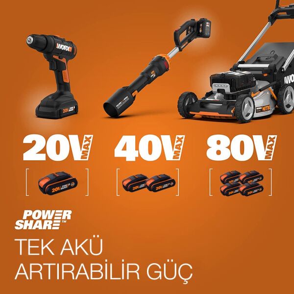 WORX WA3604 Li-ion Akü ve Akü Şarj Cihazı 20Volt 4.0Ah