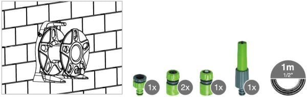 Daye DY62215B Hortum Seti Duvar Monteli Tambur 1/2- 15 metre