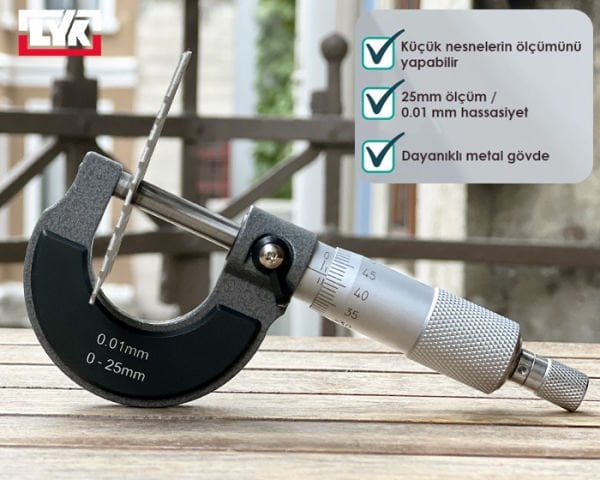 LYK 31-054-017 Mekanik Mikrometre 0-25 mm