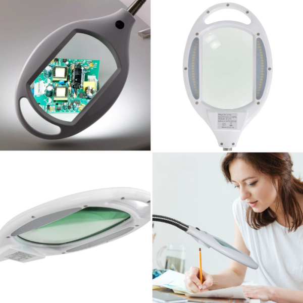 StandMag Ayaklı Esnek Boyunlu LED’li Büyüteç | 42 LED Işıklı Ayaklı Büyüteç Lambası