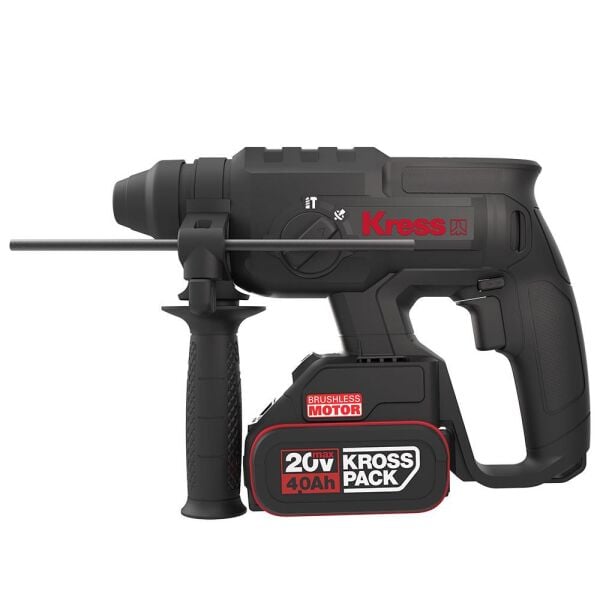 Kress KU390.4 Li-ion Çift Akülü Şarjlı SDS-Plus Pnömatik Kırıcı/Delici 20Volt 4.0Ah.-2.0J