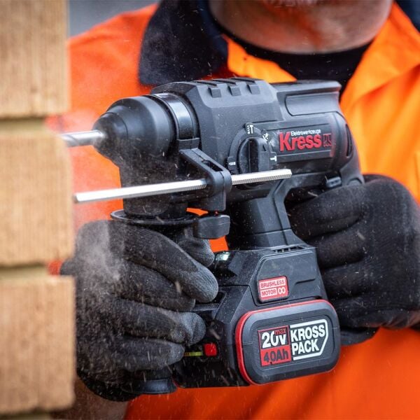 Kress KU390.4 Li-ion Çift Akülü Şarjlı SDS-Plus Pnömatik Kırıcı/Delici 20Volt 4.0Ah.-2.0J