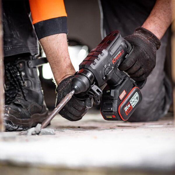 Kress KU390.4 Li-ion Çift Akülü Şarjlı SDS-Plus Pnömatik Kırıcı/Delici 20Volt 4.0Ah.-2.0J