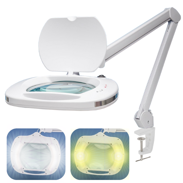 Geniş Mercekli Büyüteç Sarı ve Beyaz Led Işık Seçenekli