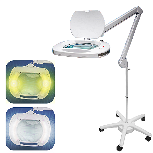 Loyka 6030 Ayaklı Büyüteç – Sarı & Beyaz Işıklı Geniş Mercekli LED Masaüstü Büyüteç