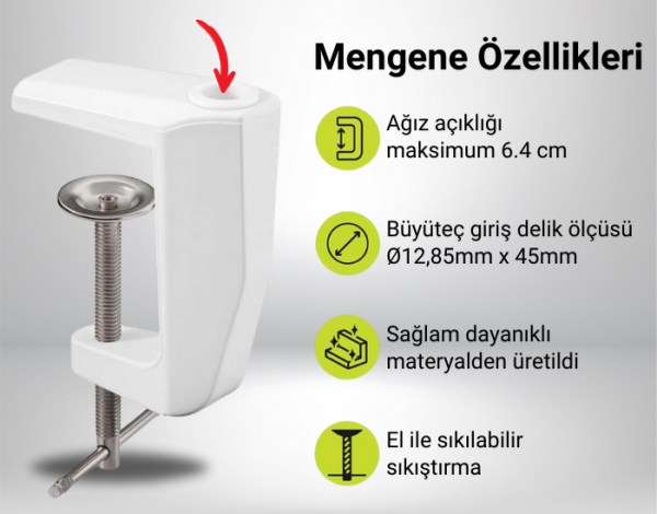 Loyka 6030 Ayaklı Büyüteç – Sarı & Beyaz Işıklı Geniş Mercekli LED Masaüstü Büyüteç
