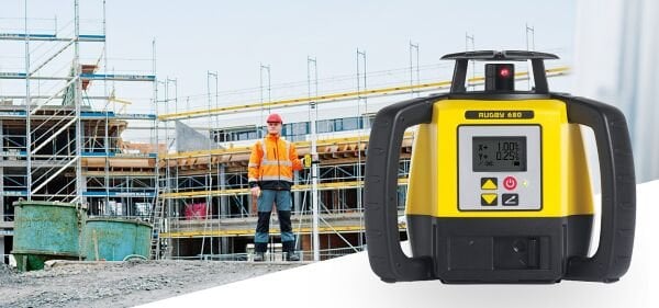 Leica RUGBY 680 Yeşil Yatay Otomatik İç ve Dış Saha inşaat Lazer Metresi