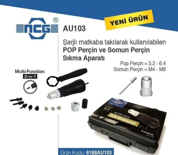 NCG Matkaba Bağlamalı Somun Pop Perçin Sıkma Aparatı