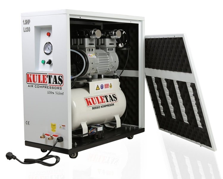 Kuletaş 30 Lt Kabinli Sessiz Yağsız Hava Kompresörü